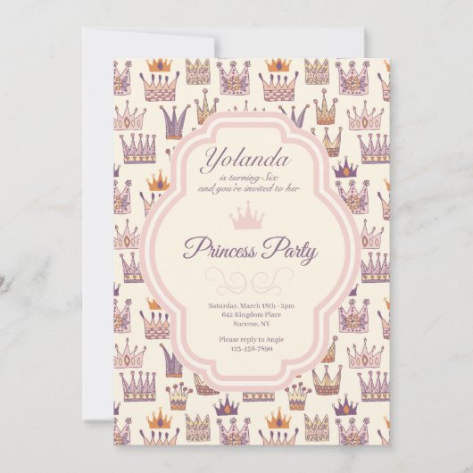 Prinsenfeest verjaardagsuitnodiging kaart (Voorkant)