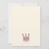 Prinsenfeest verjaardagsuitnodiging kaart (Achterkant)