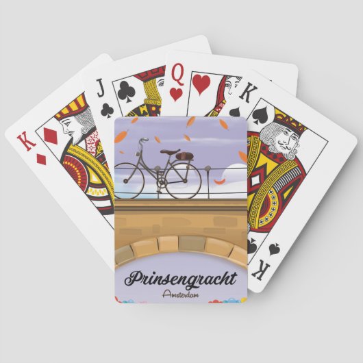 Prinsengracht, Canal Amsterdam Travel poster Pokerkaarten (Achterkant)