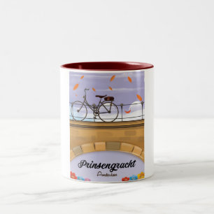 Prinsengracht,Gracht Amsterdam Reisposter Tweekleurige Koffiemok