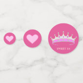 Prinses 16e verjaardag op roze goud confetti (Achterkanten)