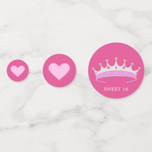 Prinses 16e verjaardag op roze goud confetti (Achterkanten)