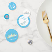 prinses 16th Birthday op turquoise blue & white Confetti (Groep)