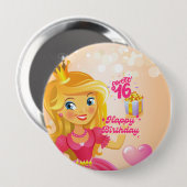 Prinses 16th Birthday Ronde Button 4,0 Cm (Voorkant /achterkant)