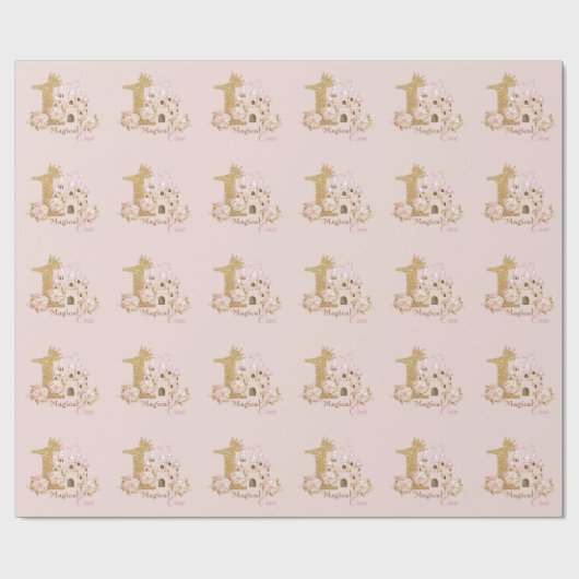 Prinses 1e verjaardag cadeaupapier (Vlak)