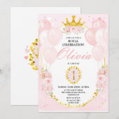 Prinses 1e verjaardag kaart (Voorkant / Achterkant)