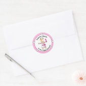 Prinses 1e Verjaardag Sweet PInk Schattigee Cartoo Ronde Sticker (Envelop)