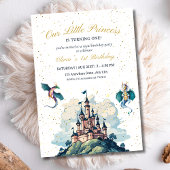 Prinses 1e verjaardag uitnodiging, Prinses feest Kaart