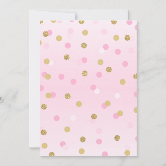 Prinses 1e Verjaardag Uitnodiging Roze Goud Uitnod (Achterkant)