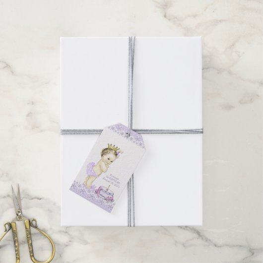 Prinses 1e Verjaardagsfeest Dank u Labels Cadeaulabel (Met Touw)