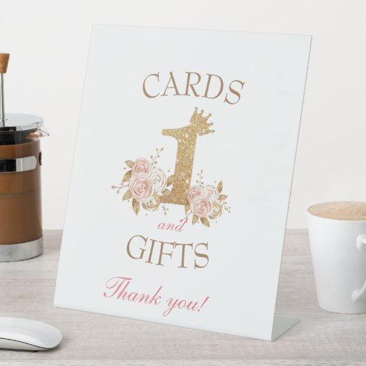 Prinses 1e verjaardagsfeest Kaarten en cadeaubon Reclamebord Met Voetstuk (Insitu)