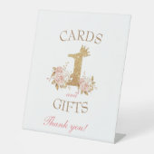 Prinses 1e verjaardagsfeest Kaarten en cadeaubon Reclamebord Met Voetstuk (Voorkant)