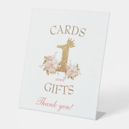 Prinses 1e verjaardagsfeest Kaarten en cadeaubon Reclamebord Met Voetstuk