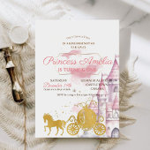 Prinses 1e verjaardagsfeestje Roze & Goud Kaart