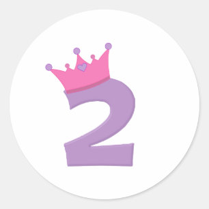 Prinses 2 met kroon ronde sticker