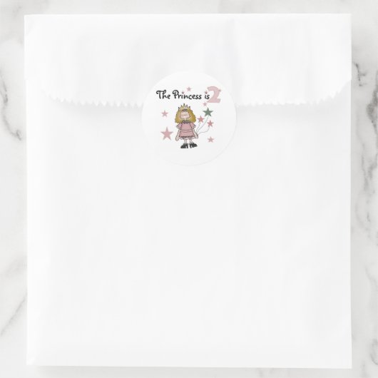 prinses 2e verjaardag ronde sticker (Tas)