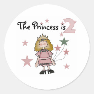 prinses 2e verjaardag ronde sticker