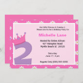 Prinses 2e verjaardag uitnodiging (Voorkant / Achterkant)