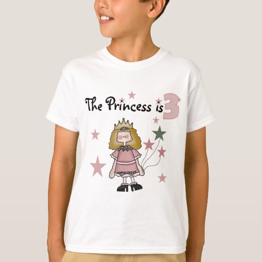 Prinses 3e verjaardag Tshirts en geschenken (Voorkant)