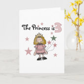 Prinses 3e verjaardag Tshirts en geschenken Kaart (Gele Bloem)