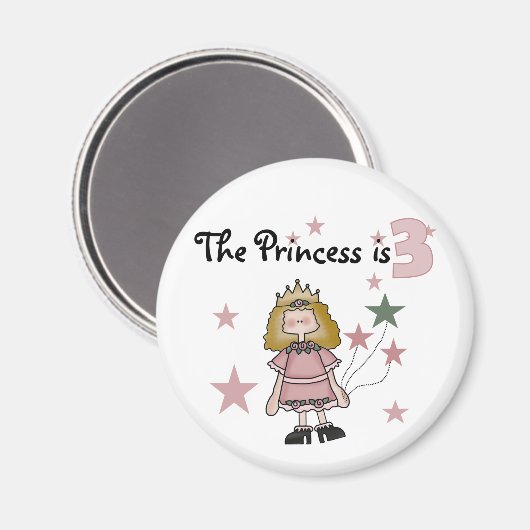 Prinses 3e verjaardag Tshirts en geschenken Magneet (Voorkant / Achterkant)