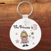 Prinses 3e verjaardag Tshirts en geschenken Sleutelhanger (Voorkant)