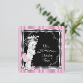 Prinses 3e verjaardagsfeestje kaart (Staand voorkant)