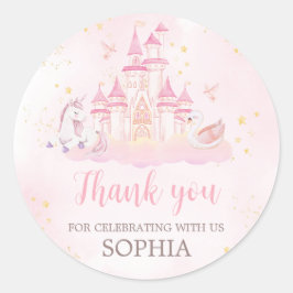 Prinses 4e verjaardag ronde sticker