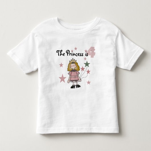 Prinses 4e verjaardag Tshirts en geschenken (Voorkant)