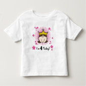 Prinses 4e verjaardag Tshirts en geschenken (Voorkant)
