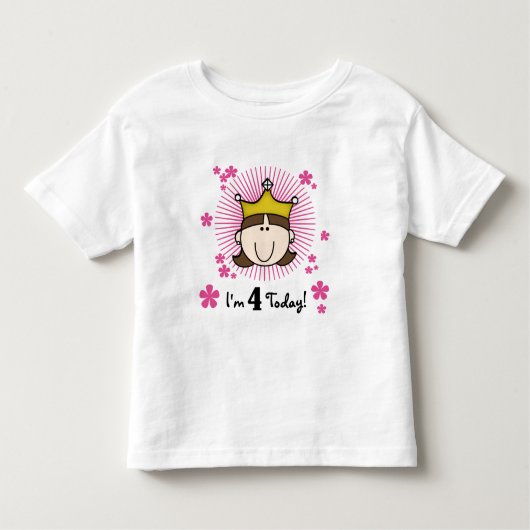 Prinses 4e verjaardag Tshirts en geschenken (Voorkant)