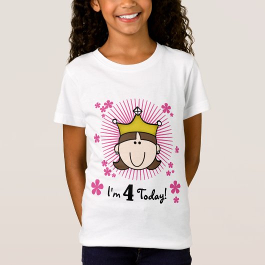Prinses 4e verjaardag Tshirts en geschenken (Voorkant)
