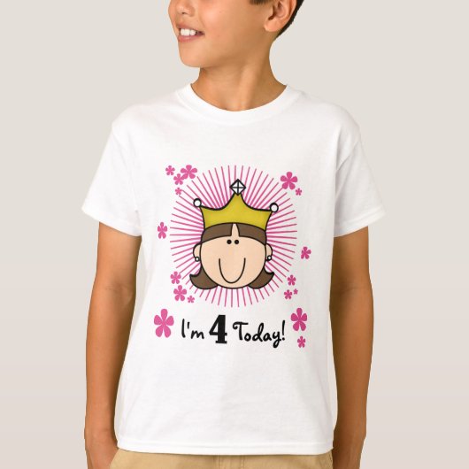 Prinses 4e verjaardag Tshirts en geschenken (Voorkant)