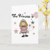 Prinses 4e verjaardag Tshirts en geschenken Kaart (Gele Bloem)