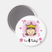 Prinses 4e verjaardag Tshirts en geschenken Magneet (Voorkant / Achterkant)