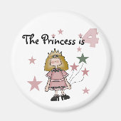Prinses 4e verjaardag Tshirts en geschenken Magneet (Voorkant)