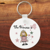 Prinses 4e verjaardag Tshirts en geschenken Sleutelhanger (Voorkant)