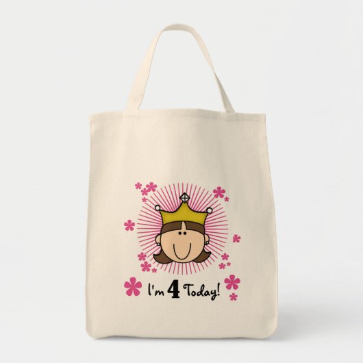 Prinses 4e verjaardag Tshirts en geschenken Tote Bag (Voorkant)