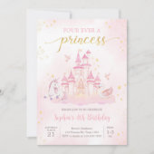 Prinses 4e verjaardag uitnodiging (Voorkant)