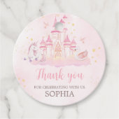 Prinses 4e verjaardagsfeestje bedankjes labels (Voorkant)