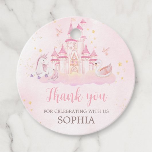 Prinses 4e verjaardagsfeestje bedankjes labels (Voorkant)