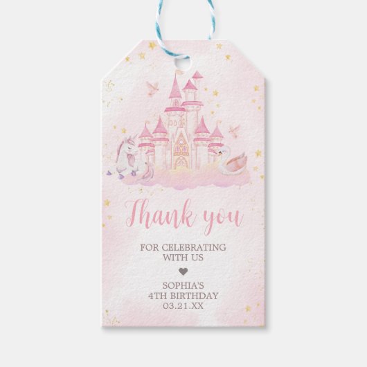 Prinses 4e verjaardagsfeestje voor Labels Cadeaulabel (Voorkant)