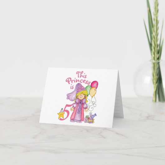 Prinses 5e verjaardag uitnodigingen (Voorkant)