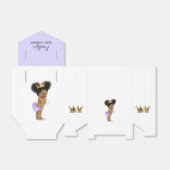  prinses Afrikaans-Amerikaans Baby Paars Bedankdoosjes (Uitgevouwen)