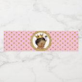 Prinses Afrikaans Amerikaans Kroon Goud Roze Waterfles Etiket (Enkel label)