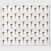 prinses (Afrikaans-Amerikaanse Baby) Roze Cadeaupapier (Vlak)