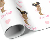 prinses (Afrikaans-Amerikaanse Baby) Roze Cadeaupapier (Rol Hoek)