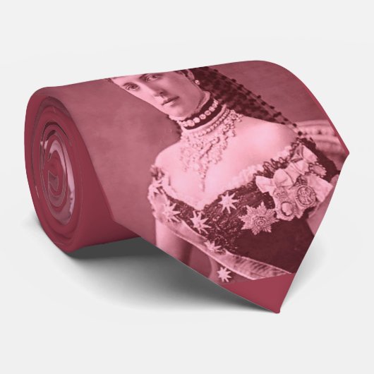 Prinses Alexandra van Denemarken in roze print Stropdas (Opgerold)