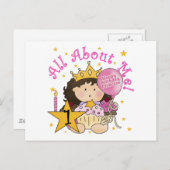 Prinses Alles over mij 1e verjaardag Tshirts Briefkaart (Voorkant / Achterkant)