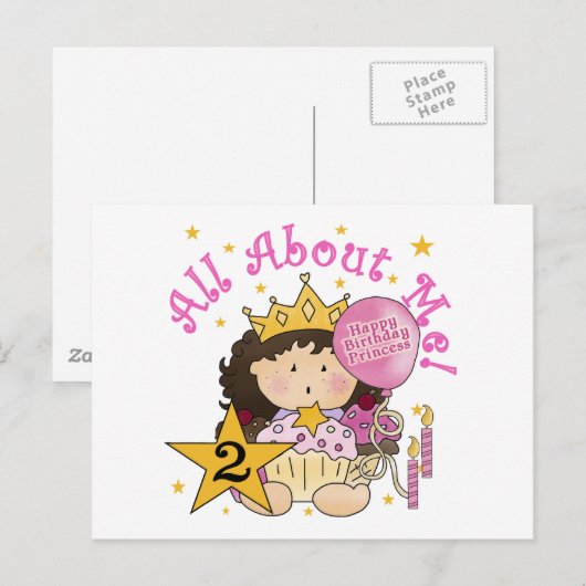 Prinses Alles over mij 2e verjaardag Briefkaart (Voorkant / Achterkant)